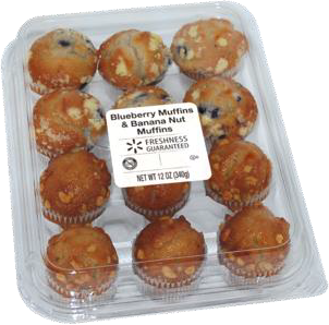 Freshness Guaranteed Blueberry Streusel / Banana Nut Mini Muffins (12oz, 10 per case)