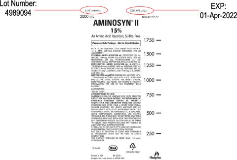 Label, Aminosyn II, 15%, An Amino Acid Injection, Sulfite