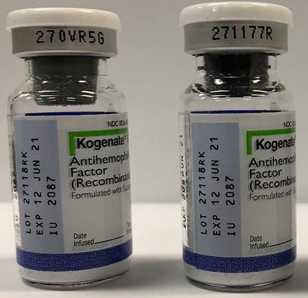 “Image 1 - Product photos, Kogenate® FS antihemophilic factor (recombinant) 2000 IU vials, Lot 27118RK”