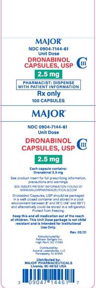Image 1, Carton Label for Dronabinol Capsules, USP, 2.5 mg
