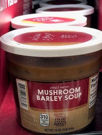 Fresh Food Market Chef’s Recipe  Mushroom Barley Soup