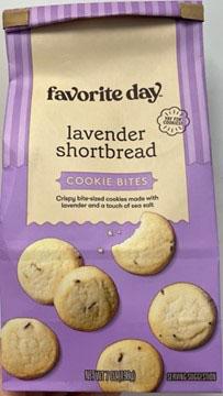 Package Front: favorite day lavender shortbread COOKIE BITES