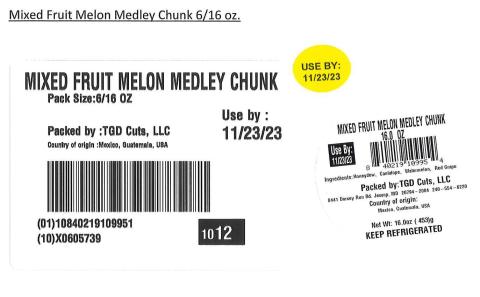 Label for Mixed Fruit Melon Medley Chunk 6/16 oz. 