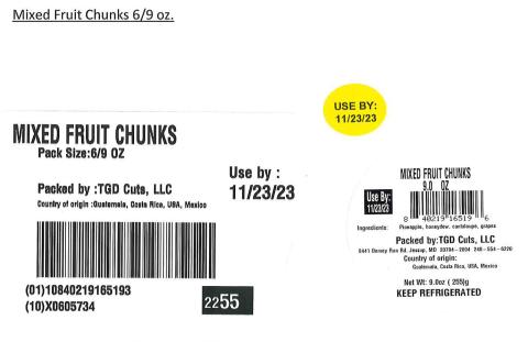 Label for Mixed Fruit Chunks 6/9 oz. 