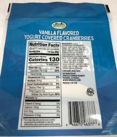 Photo 2 “Nutrition Facts, Sprouts Vanilla Flavored Yogurt Covered Cranberries”