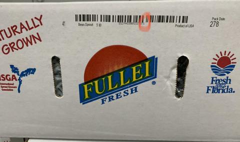 Location of lot code on Fullei Fresh Carton