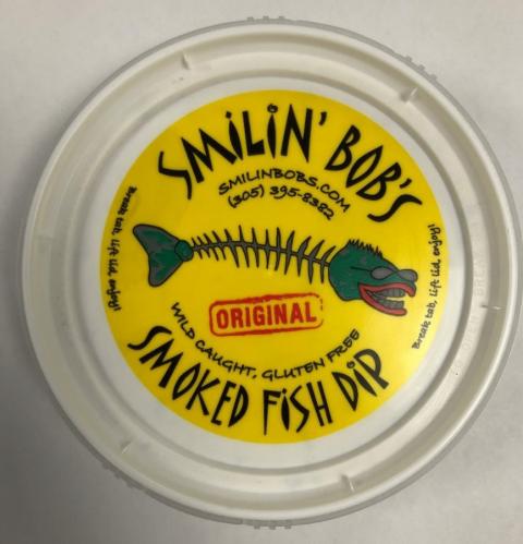 “Lid Label, Smilin’ Bob’s Smoked Fish Dip”