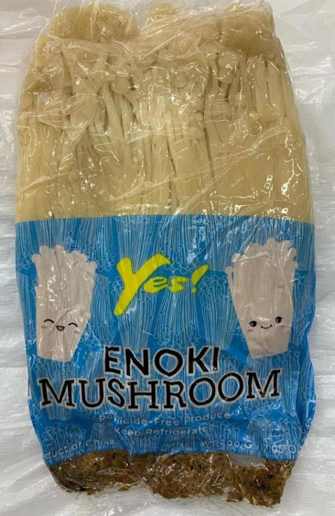 7.5oz (200g) Yes! Enoki Mushrooms, front view