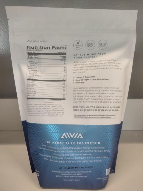 “Image 2 - Nutrition Facts, Aivia Whey Protein + Power Herbs, Chocolate”
