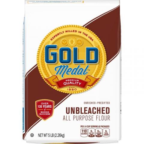 Image 2 – Labeling, Gold Medal Unbleached All Purpose Flour, Net WT 5LB