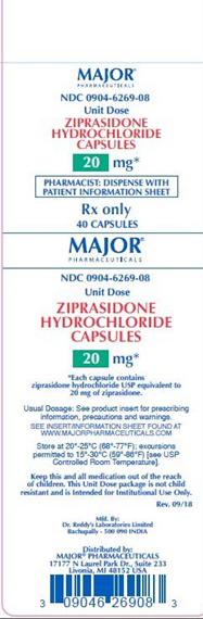 Image 2, Carton Label for Ziprasidone Hydrochloride Capsules, USP, 20 mg