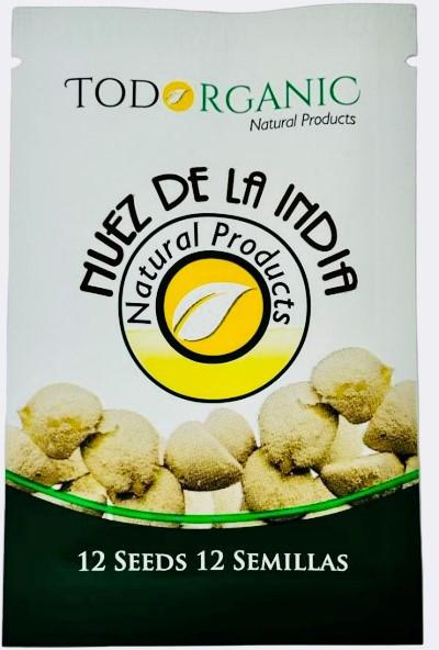 “Picture of Front of Todorganic Natural Products Nuez De La India 12 Seeds”