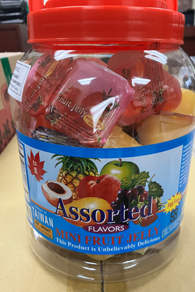 Image 2: “Photograph of label of Assorted Flavors Mini Fruit Jelly”