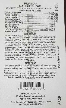 purina show rabbit food