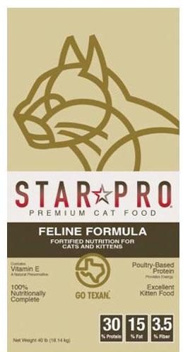 35. “STAR PRO Feline Formula, cat food”