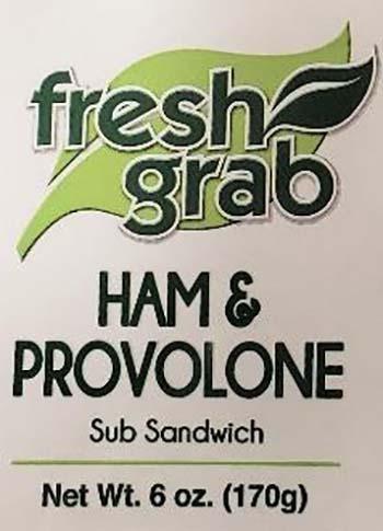 Product labeling, Fresh Grab Ham & Provolone Sub Sandwich 6 oz