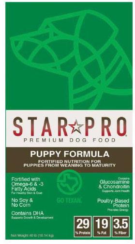 3. “STAR PRO, Premium Dog Food, Puppy Formula”