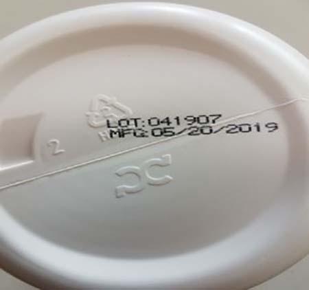 Product image bottom of bottle showing Lot and Manufacturing code location
