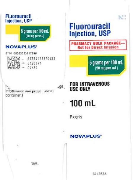 Box label, Fluorouracil Injection, NDC 63323-117-69