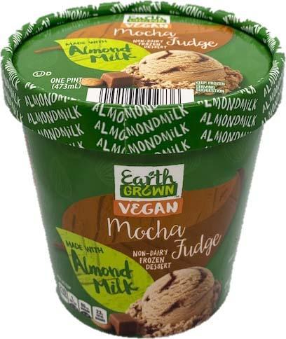 Product image, Earth Grown Vegan Mocha Fudge Non-Dairy Frozen Dessert 16 oz/Pint