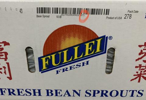 Close up of location of bar code on Fullei Fresh Carton