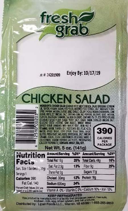 Label Fresh Grab Chicken Salad Sandwich