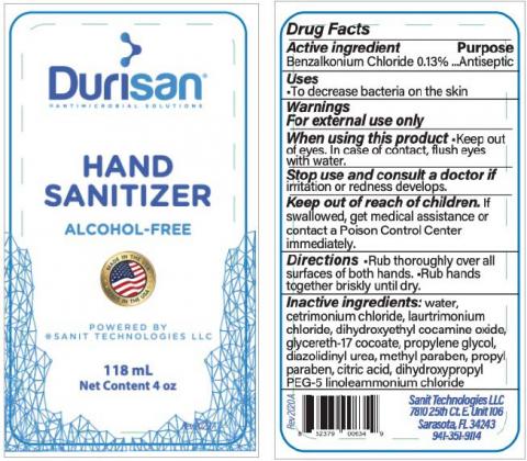 “Durisan Hand Sanitizer, 236.58 mL, Front Label” & “Durisan Hand Sanitizer, 236.58 mL, Back Label”
