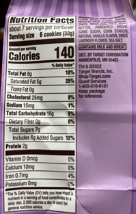 Package Side: Nutrition Facts Panel 