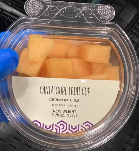 Image 4: “Photograph of label of Cantaloupe Fruit Cup, 5.75 oz.”