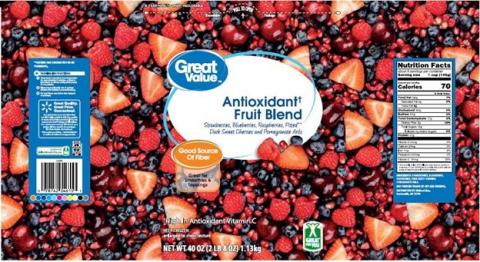 Image 5 – Labeling, Great Value Antioxidant Fruit Blend