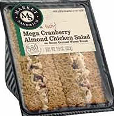 Label, Market Sandwich Cranberry/Almond Chicken Salad Mega Wedge