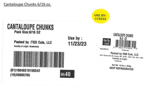 Label for Cantaloupe Chunks 6/16 oz. 