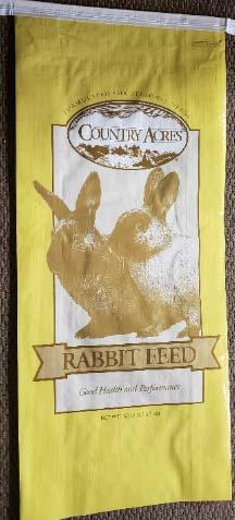 Photo 9: Label, Country Acres Rabbit Pellet 18%