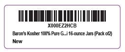 Image 2 - Label – BARON’S Kosher 100% P…I 16 oz Jars (Pack of 2) NEW