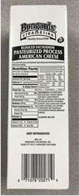 Label, Bongard's Pasteurized Process American Cheese