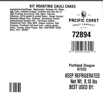Label, Kit Roasting Cauli Cakes