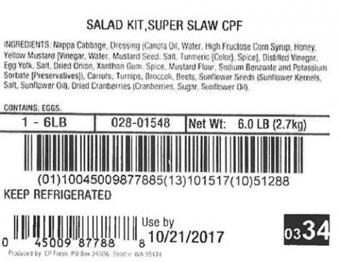 Label, Salad Kit, Super Slaw CPF