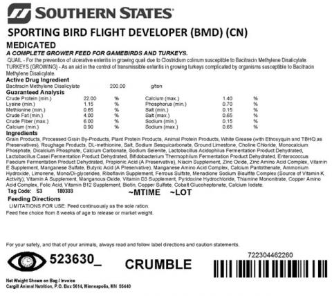 Label, Southern States Sporting Bird Flight Developer (BMD) (CN)