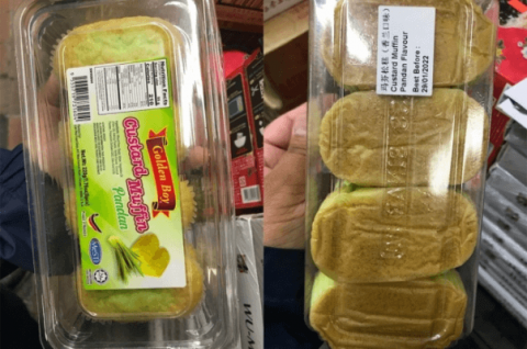 Label, Golden Boy Custard Muffin Pandan