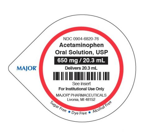 Major, Acetaminophen Oral Solution, USP, 650 mg/20.3 mL, Delivers 20.3 mL