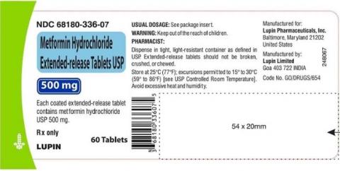“Metformin Hydrochloride Extended-release Tablets USP, 500 mg, 60 Tablets”