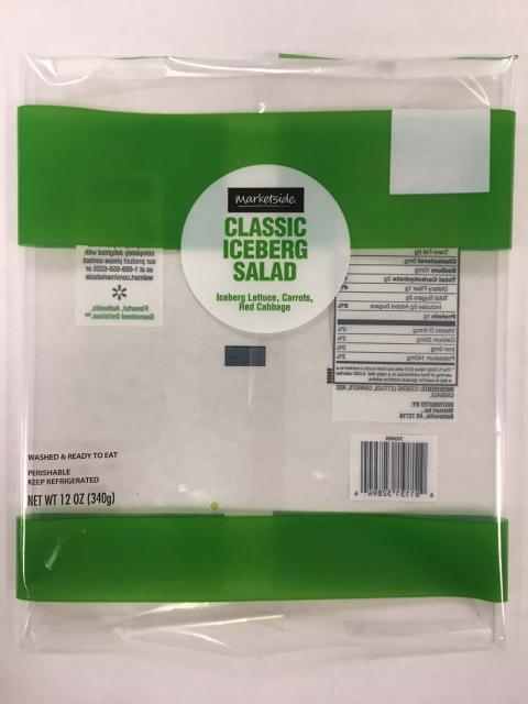Image – Front Package – Marketside Classic Iceberg Salad, NET WT 12 OZ.