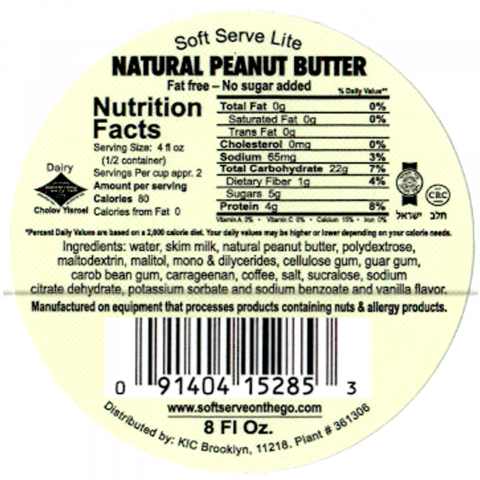 9. Ingredients and nutrition facts Lite Peanut Butter Flavor