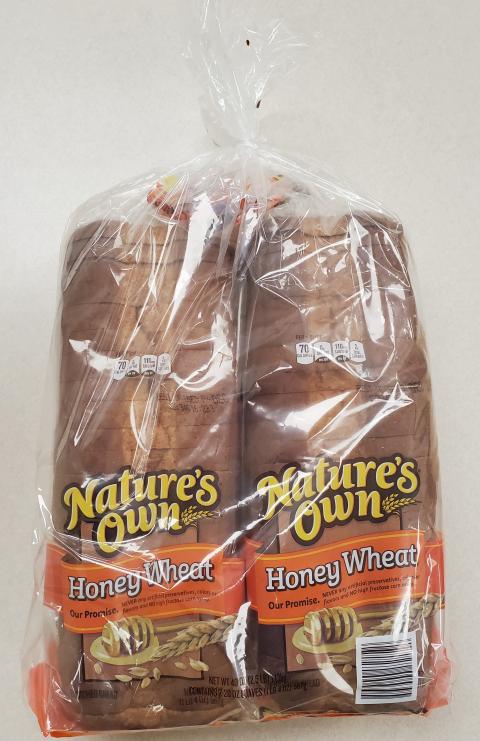 Image – Nature’s Own Honey Wheat Bread, 2 Pack, Front Label