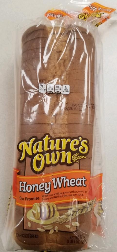 Image – Nature’s Own Honey Wheat Bread, Single Loaf, Front Label