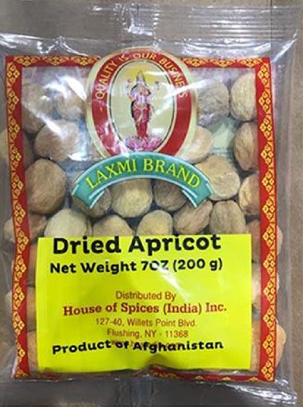 Laxmi Brand Dried Apricot, Net Wt. 7oz, Front of the package