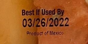 Example of the Best if Used By date printed of fresh cut fruit and vegetable products recalled by Fruit Fresh Up, Inc..