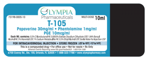 Labeling, T-105, 10 ml vial