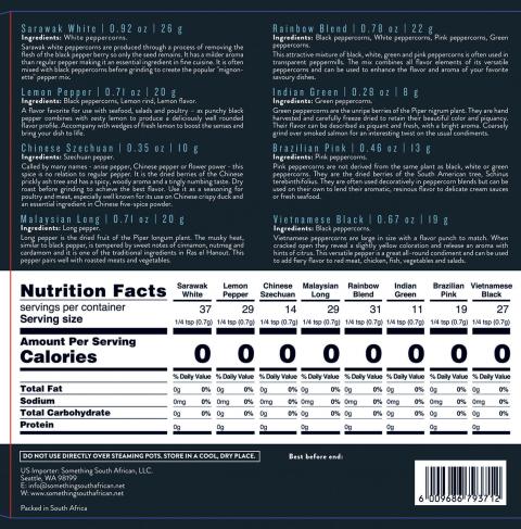 Back Label, Nutrition Facts