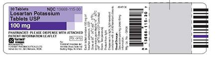 Image 3 - Product Labeling of Losartan Potassium Tablet, USP 100 mg, 30 tablets